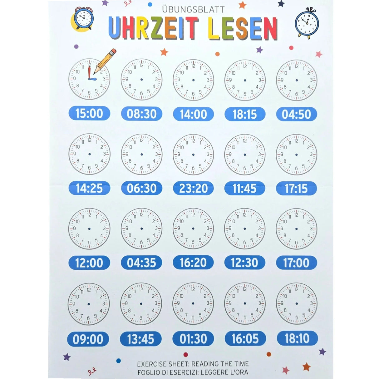 Lernuhr Kinderuhr Wanduhr bunt analoge Montessori Wanduhr Kinderzimmer Mädchen Jungen - Uhr