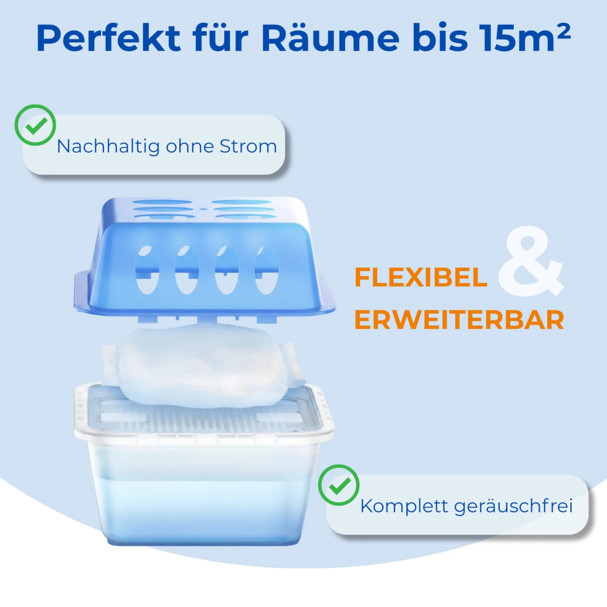 Luftentfeuchter 4x + 8x 400g Nachfüllpacks Raumentfeuchter für Bad Keller uvm. Bis 60m²