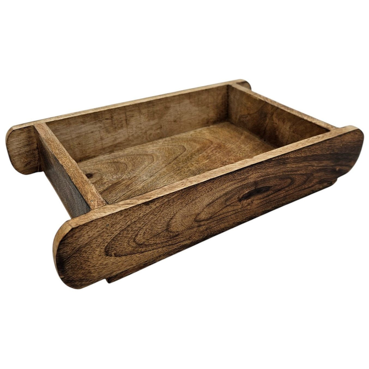 Holzkiste Ziegelform Mangoholz Ziegelleistenform Kiste Landhaus Holz Kasten klein 26x16cm