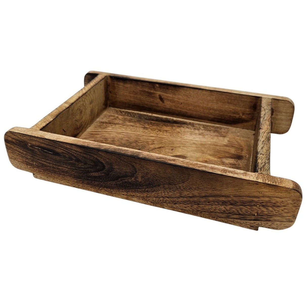 Holzkiste Ziegelform Mangoholz Ziegelleistenform Kiste Landhaus Holz Kasten klein 26x16cm