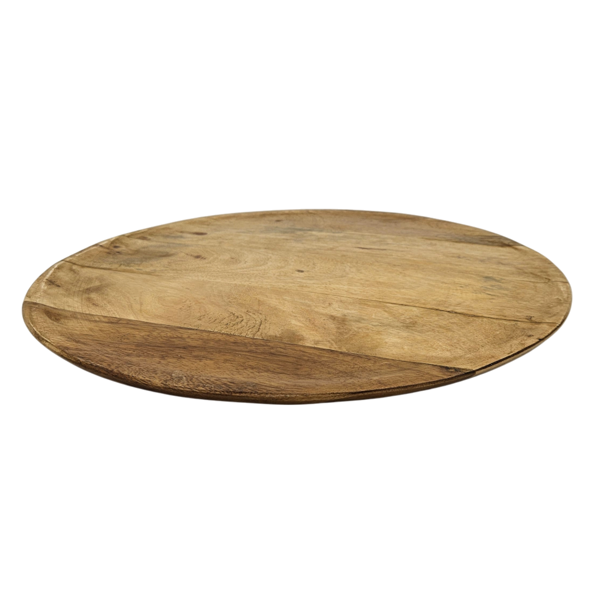 Holzteller Dekoteller rund hellbraun dunkelbraun 37 cm Kerzenteller Mangoholz