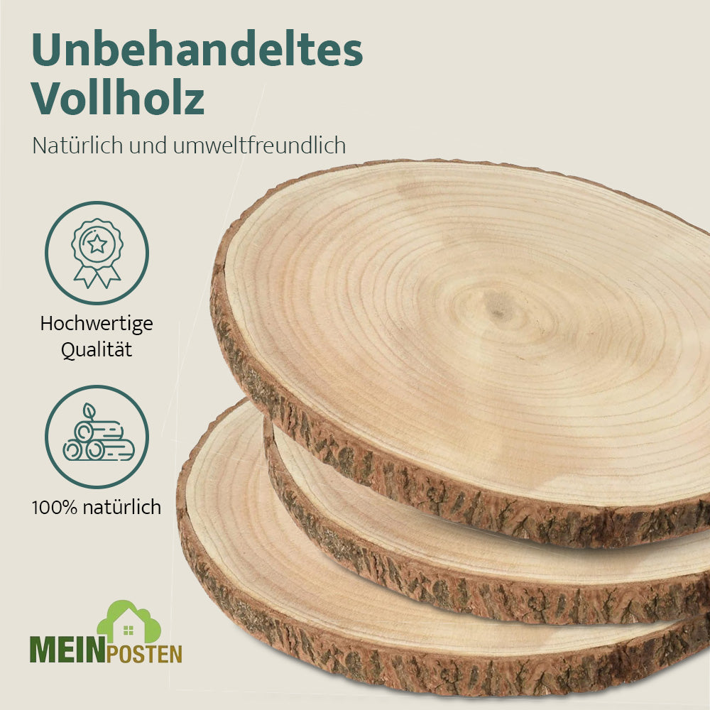 Dekobrett Baumscheibe Holz Holzbrett Brett Tablett Tischdeko Holzscheibe 38-44