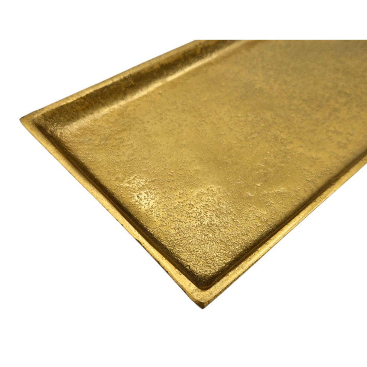 Tablett Deko Metall 44x13 cm gold Kerzentablett Dekotablett Dekoschale rechteckig