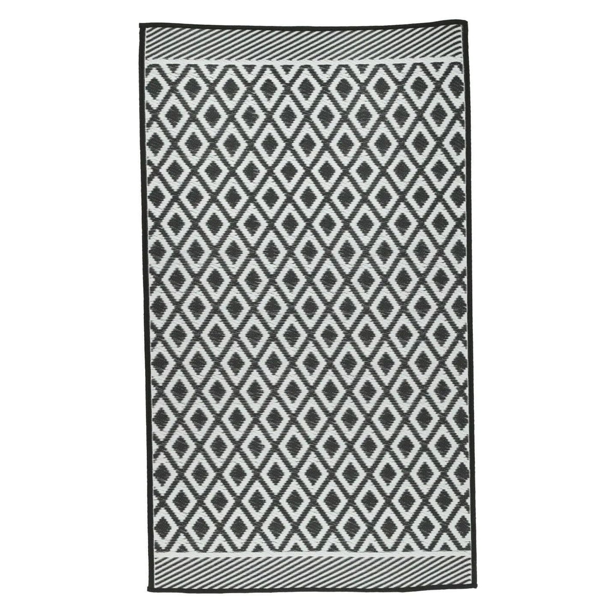 Outdoor Teppich Balkonteppich außen Balkon Terrasse 150x90 cm Schwarz