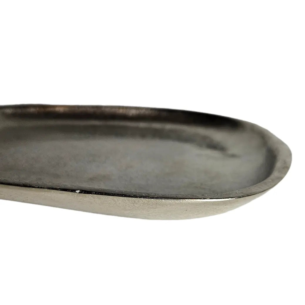 Dekoteller Metall silber Dekoschale Metallteller Deko Schale Teller 20 x 18 cm