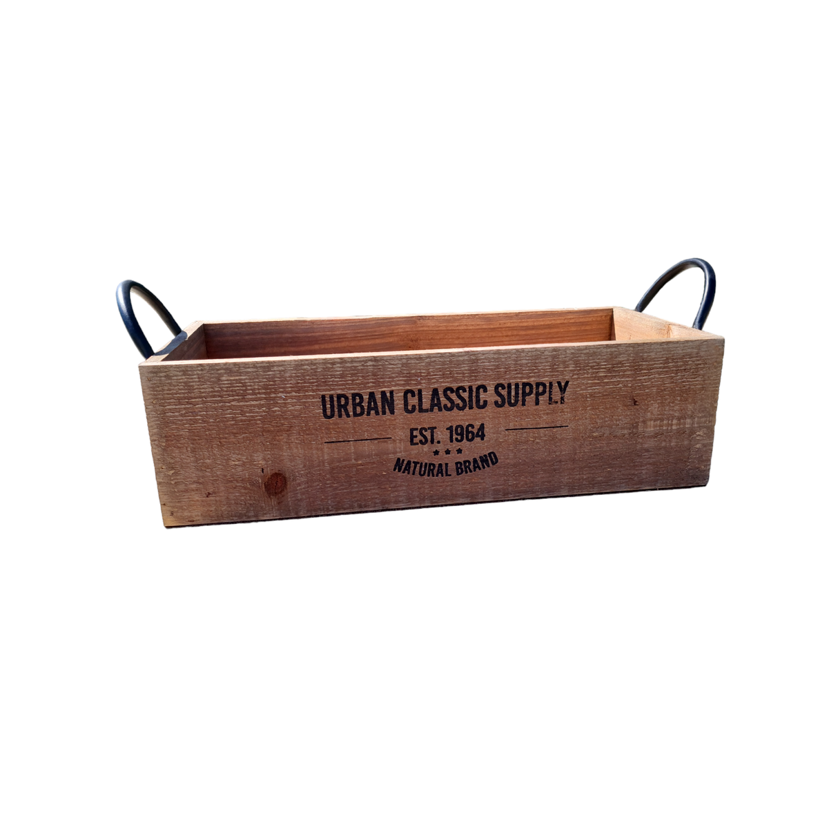 Holzkiste braun Dekokiste shabby Kiste Obstkiste Holz Deko Landhaus mit Griffen