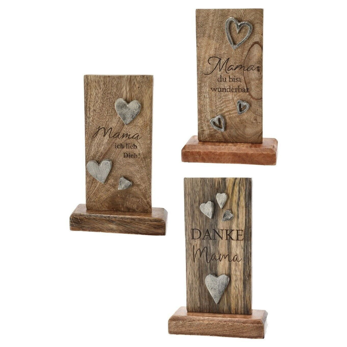 Holzschild MAMA Holztafel Geschenk Muttertag Mutter Schild Mangoholz Höhe 20 cm