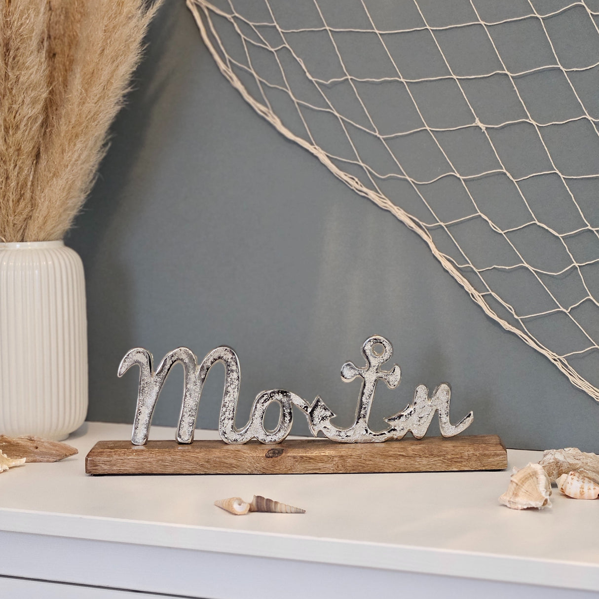 Schriftzug Moin kaufen Bild dekoriert maritim