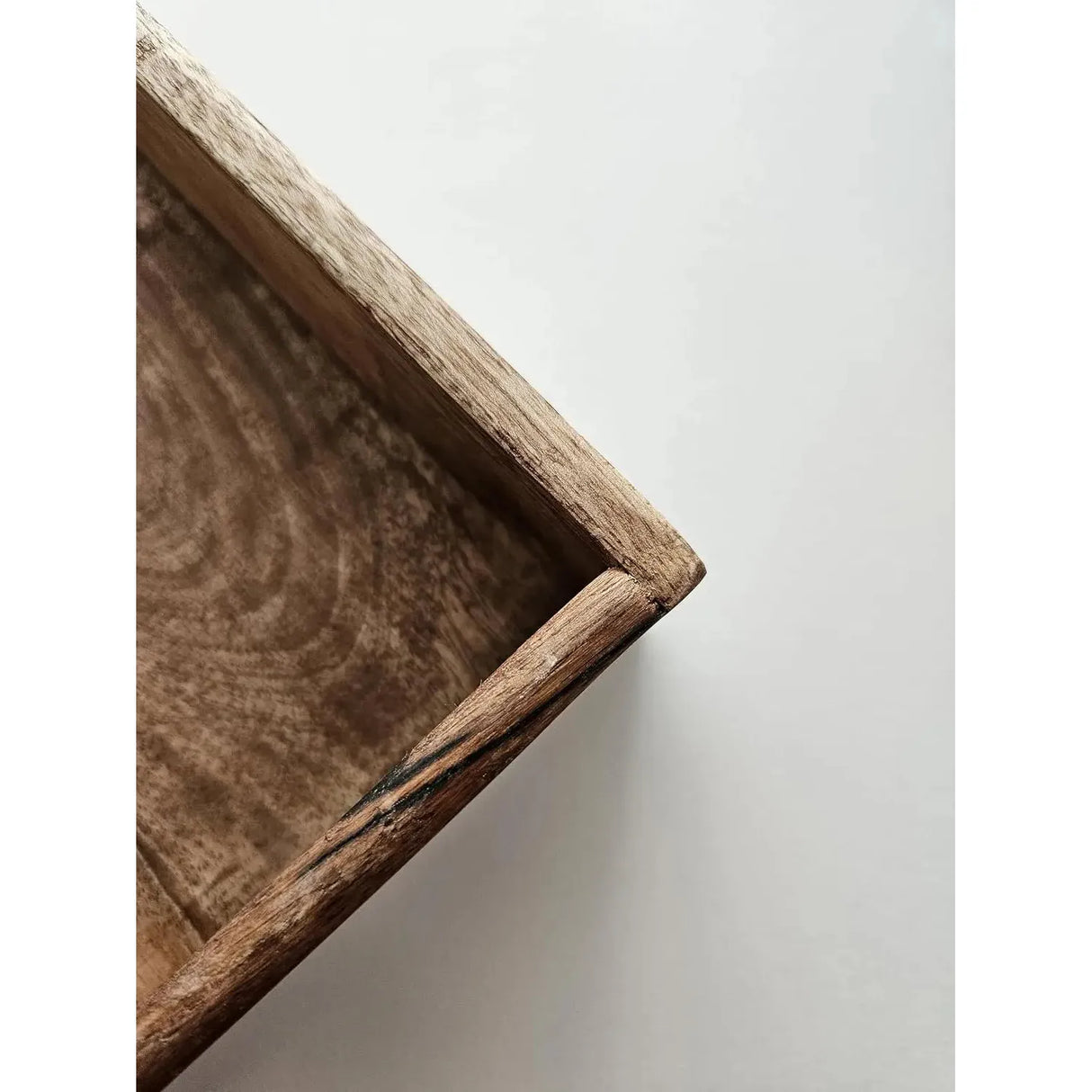 Serviertablett Dekotablett Mangoholz braun Natur Massiv Griff Schale eckig Holz