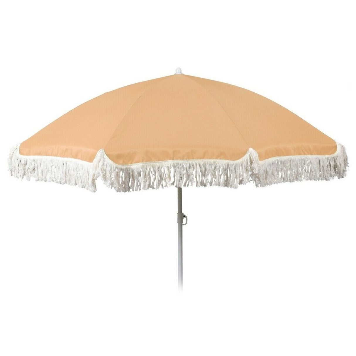 Sonnenschirm UV-Schutz 30+ Strandschirm mit Fransen Balkonschirm Schirm Ø 155 cm Sonnengelb