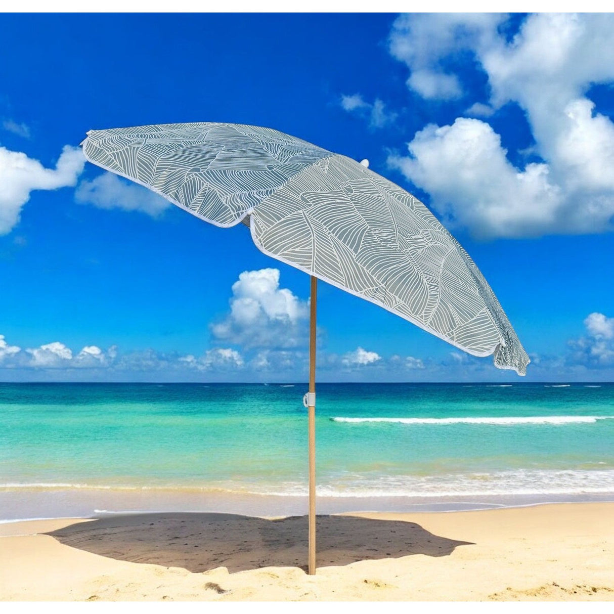 Sonnenschirm Strandschirm Balkonschirm grün creme braun 160 cm UV Schutz 30+