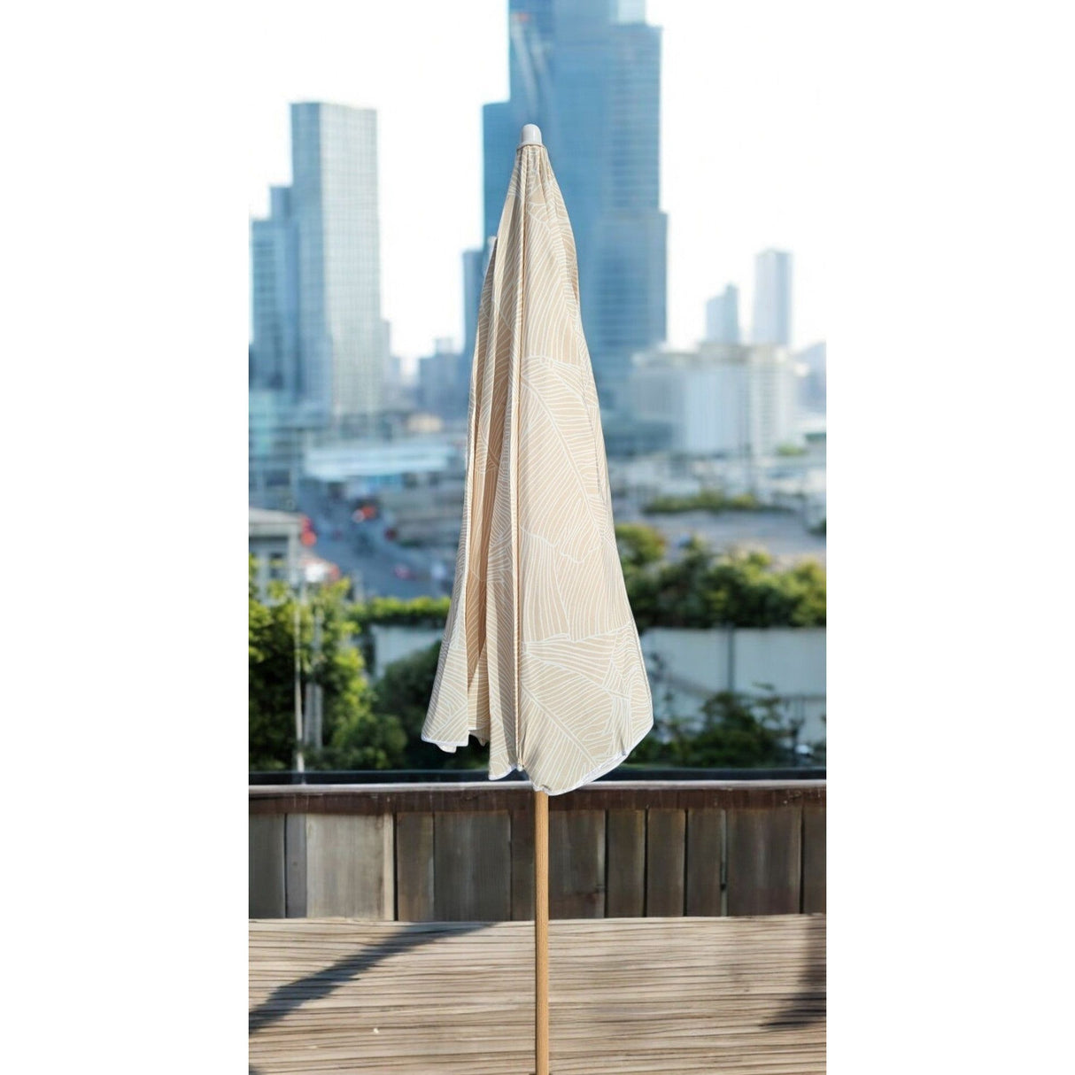 Sonnenschirm Strandschirm Balkonschirm grün creme braun 160 cm UV Schutz 30+