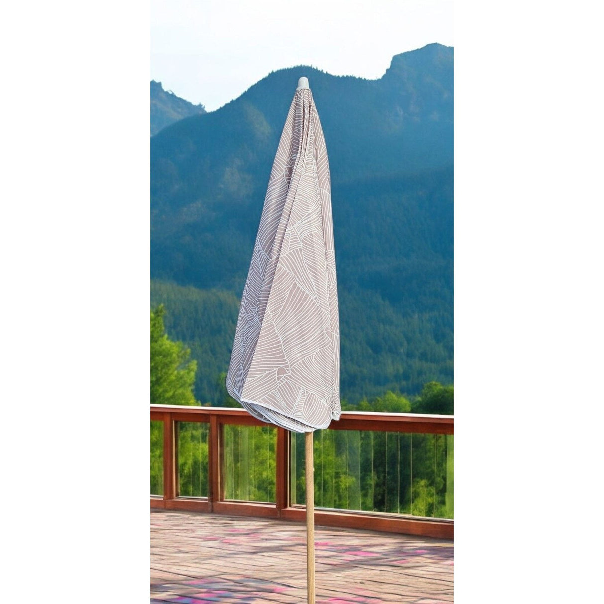 Sonnenschirm Strandschirm Balkonschirm grün creme braun 160 cm UV Schutz 30+