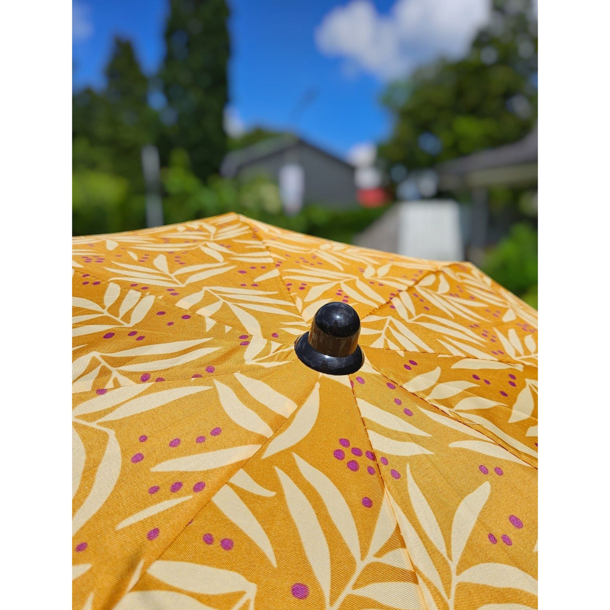 Sonnenschirm Strandschirm Schirm UV Schutz mit Tasche Fransen Gelb Ø 170 cm