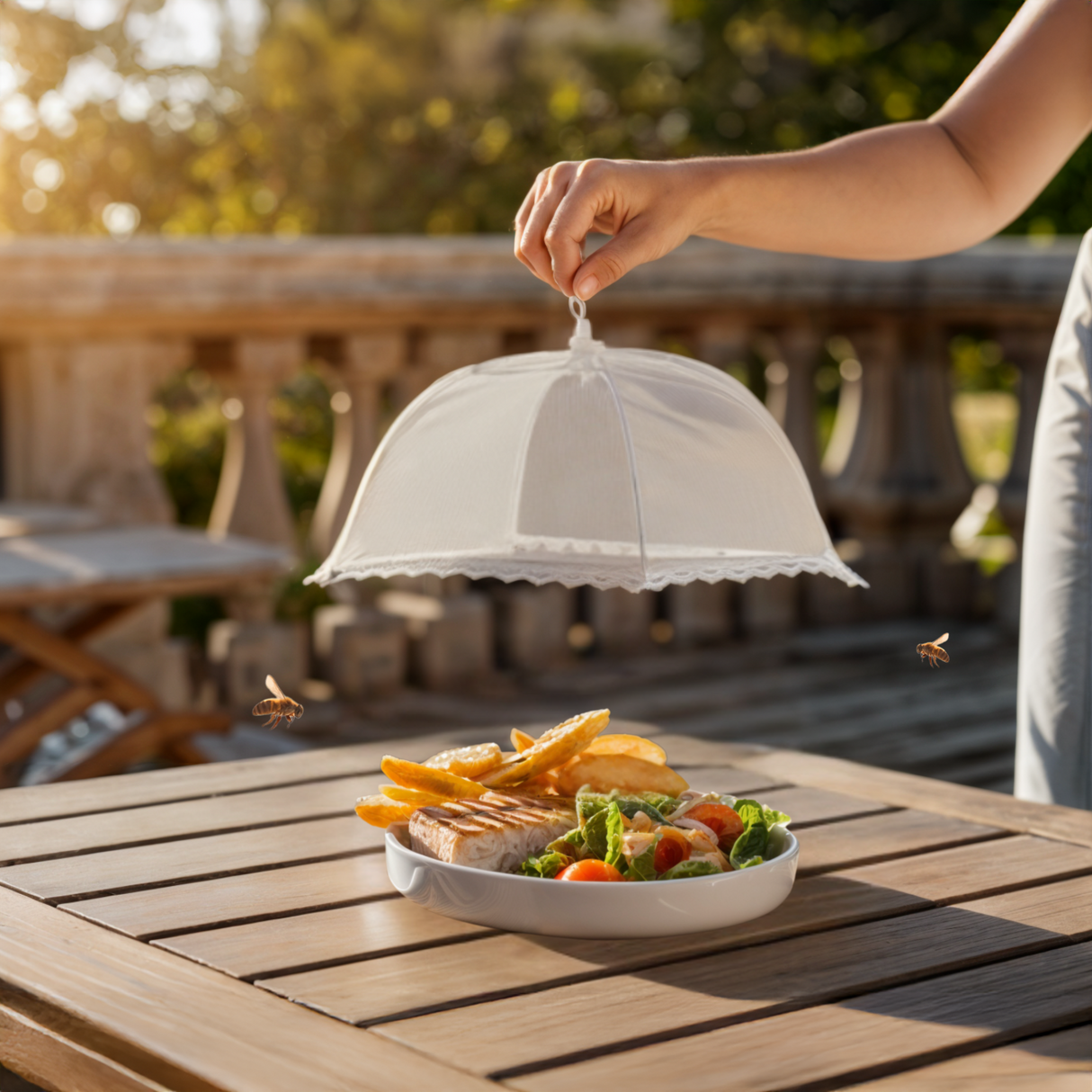 Speisehaube Abdeckhaube Fliegenhaube weiß 2er Set 30x30 cm Zusammenfaltbar