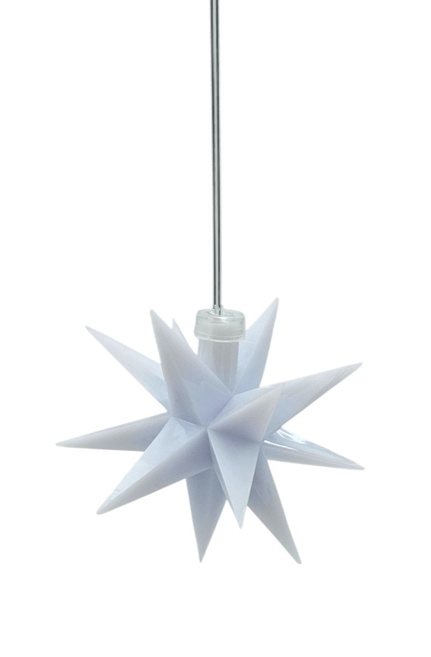 Stern 3D Weihnachtsbeleuchtung Beleuchtung Rot weiß LED Batterie Timer 8 cm