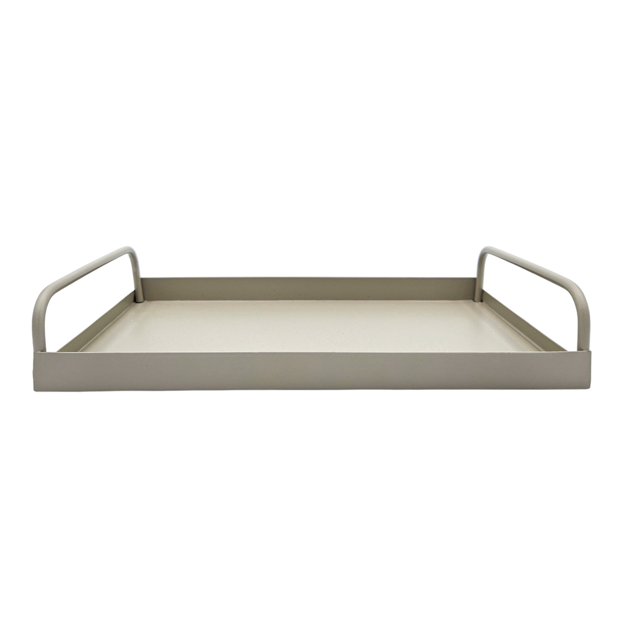 Tablett Metall 2er Set Beige Modern Serviertablett Dekotablett 38x28 u 30x20 cm Sand