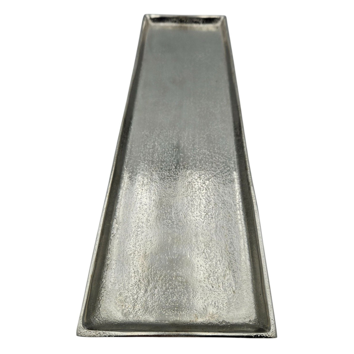 Tablett Deko Metall 44x13 cm silber Kerzentablett Dekotablett Dekoschale rechteckig