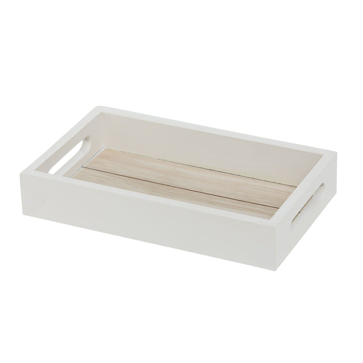 Dekotablett Landhaus-Stil Weiß Tablett Klein Mittel Groß Rund Rechteck Holz