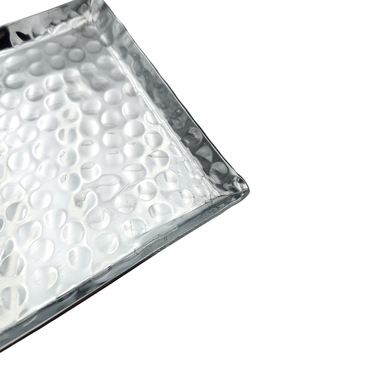 Dekotablett Hammerschlag BWare silber