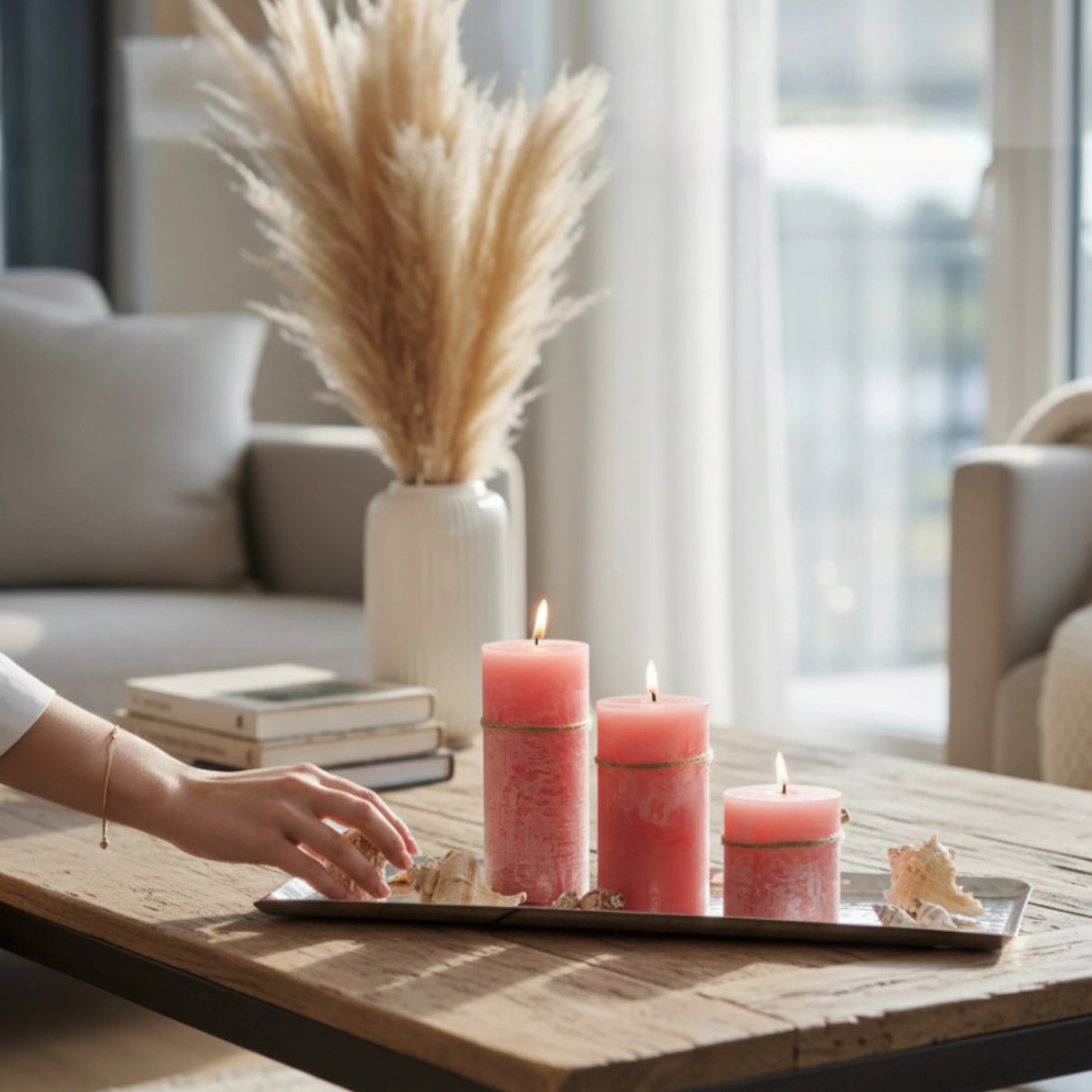 Dekotablett Hammerschlag Kerzentablett