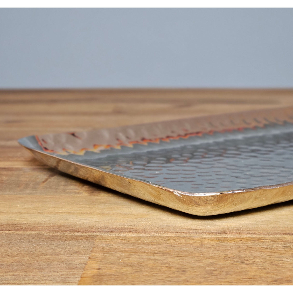 Dekotablett Dekoschale Metall silber Deko Tischdeko Schale Tablett 45 cm B-WARE