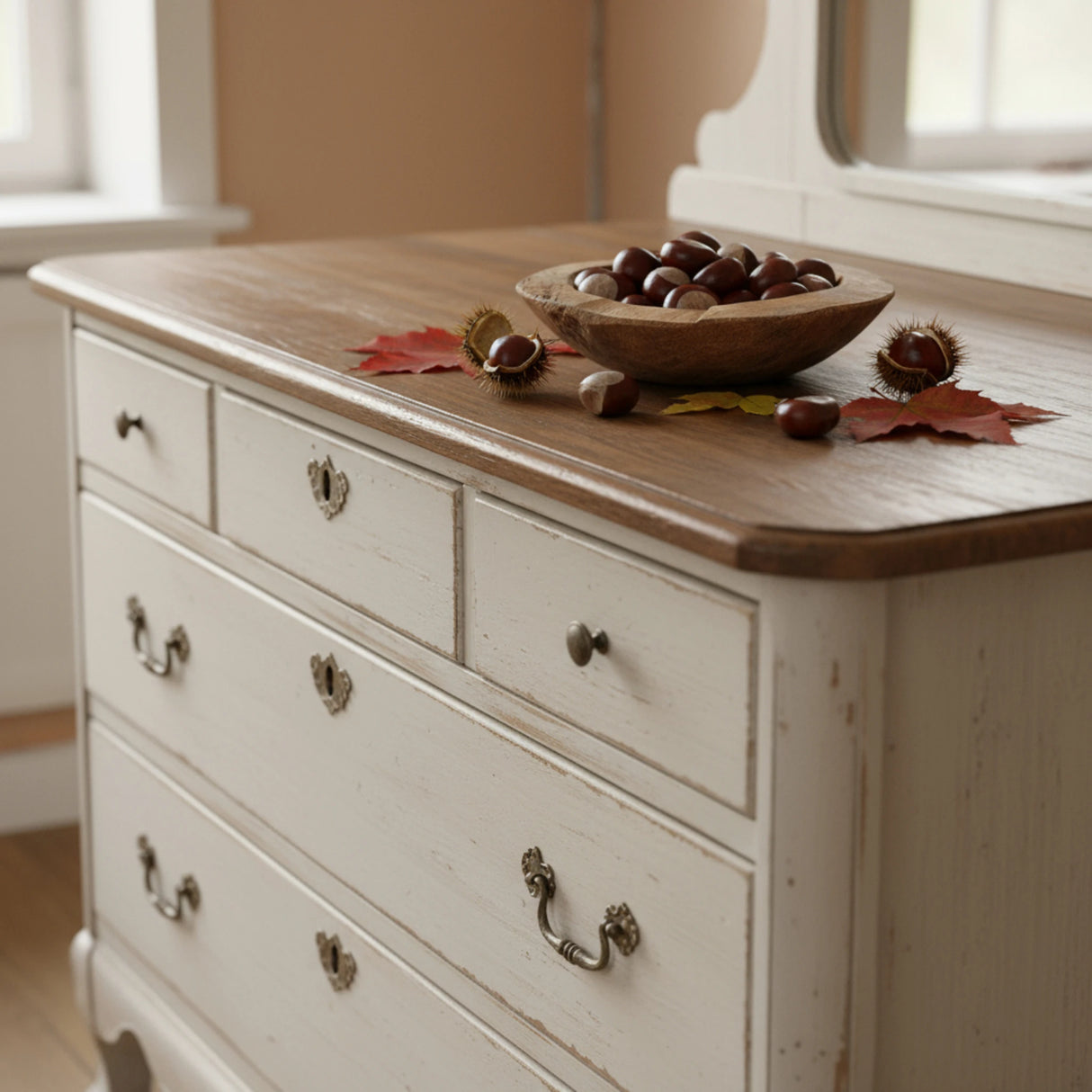 Dekoschale 2er Set Teakschale Aufbewahrung rund 15 cm Wurzelholz Massiv