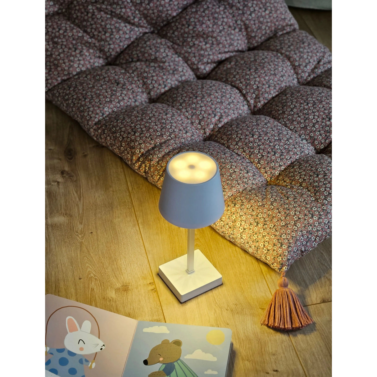 Tischleuchte Touch dimmbar LED Lampe Leuchte weiß silber kabellos Höhe 26 cm