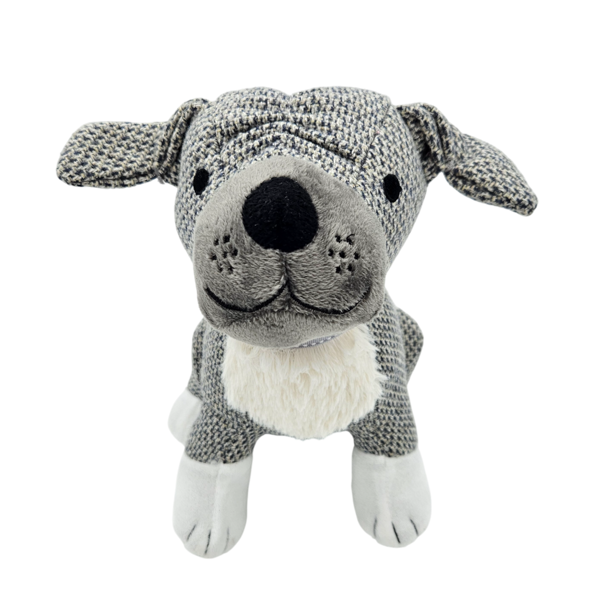 Dekorativer Türstopper für Zuhause und Büro Boden-Türstopper Stofftier karierter Hund