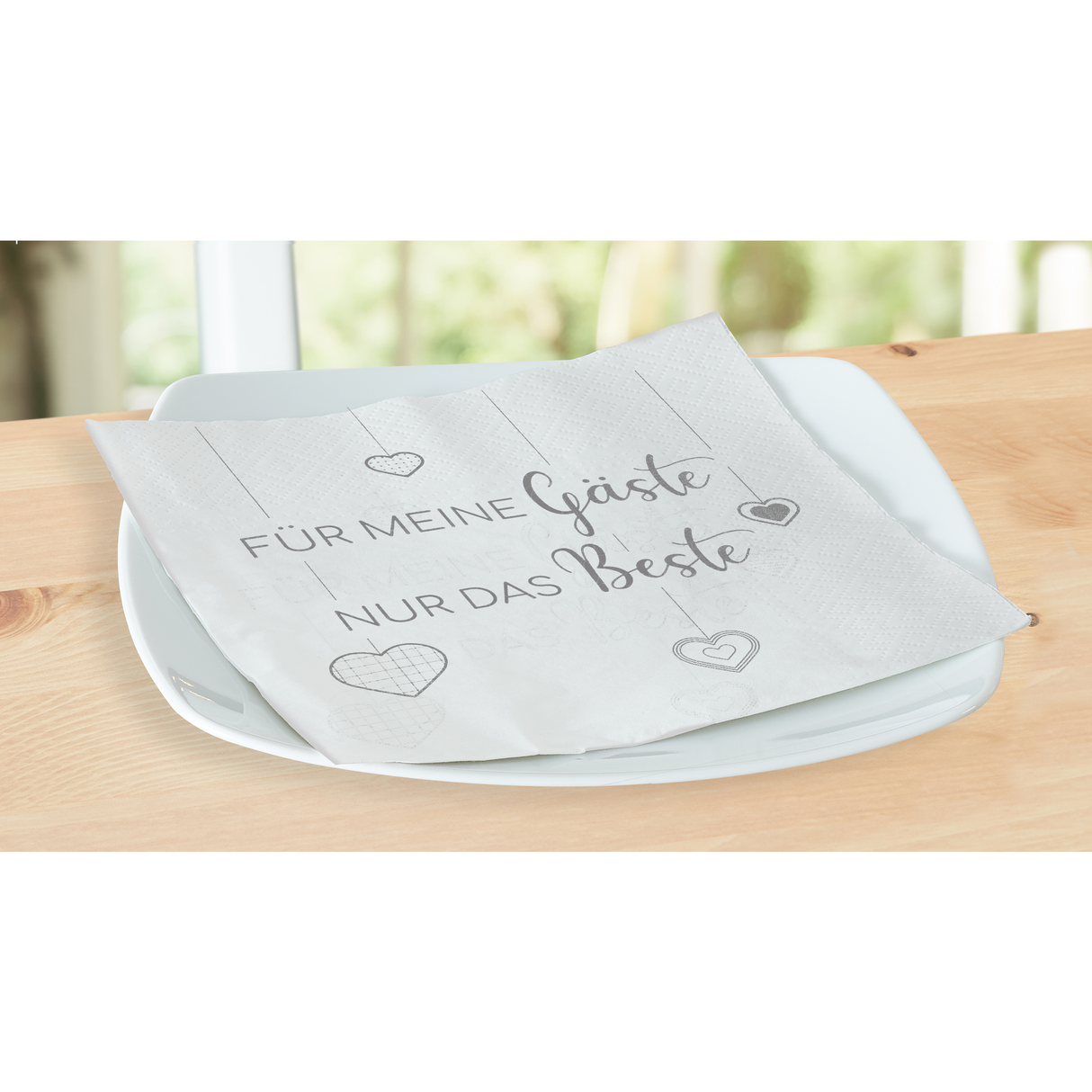 Servietten Papier Für meine Gäste nur das Beste 80 Stück Party Fest weiß 33x33cm