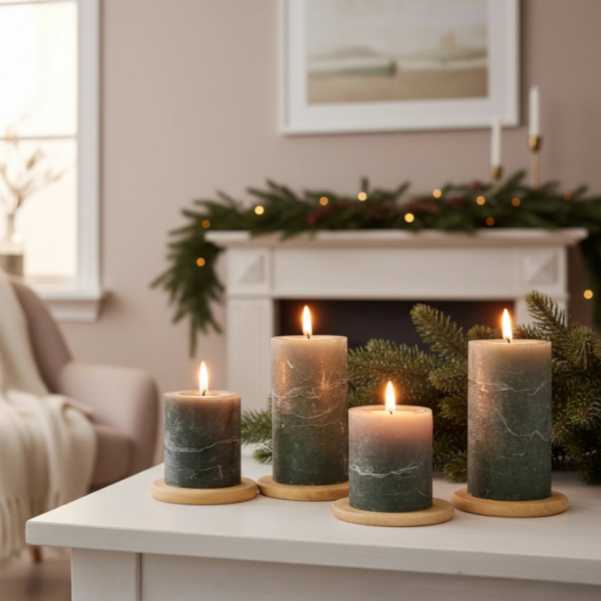 Teakholz Untersetzer rund 10 cm 8er Set – für Getränke & Raclette Rustikale Tischdeko