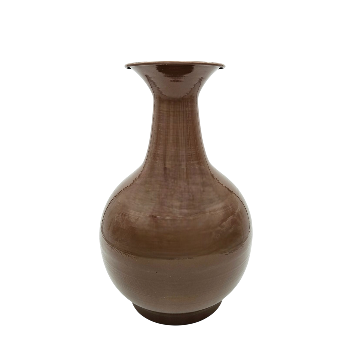 Vase Blumenvase XXL Dekovase Metallvase Beige Braun 38x25 Retro Blumengefäß