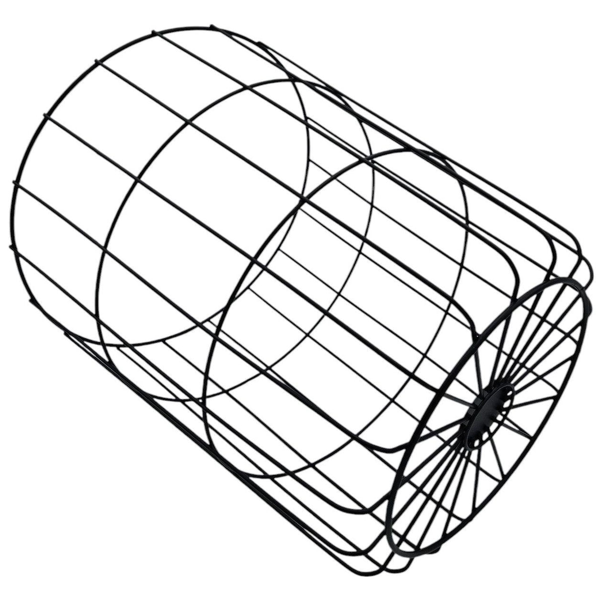 Wäschekorb Aufbewahrungskorb Korb Gitterkorb rund groß schwarz Metall Ø 39 cm