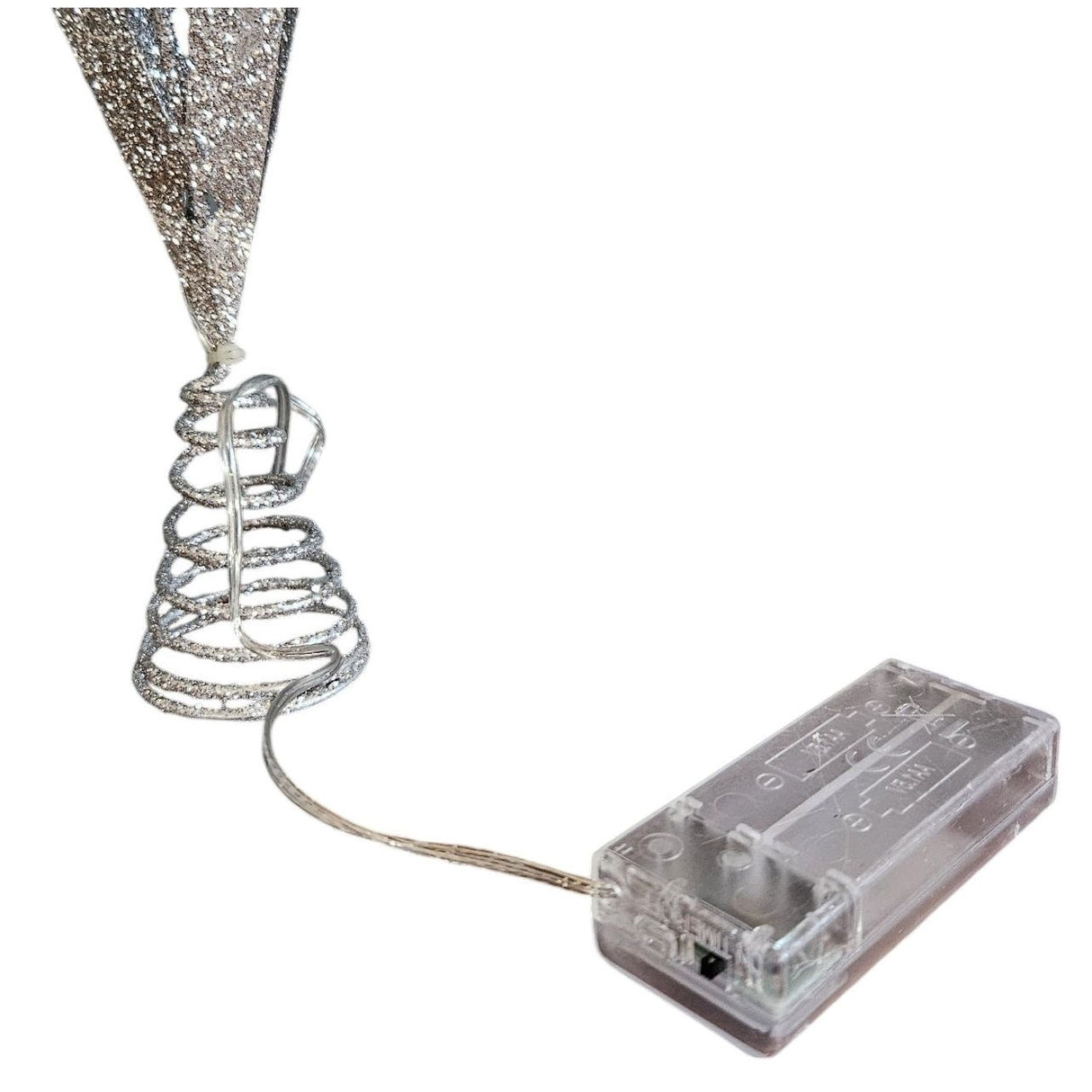 Christbaumspitze 35cm Baumspitze Weihnachten Metall Glitzer LED Stern B-WARE