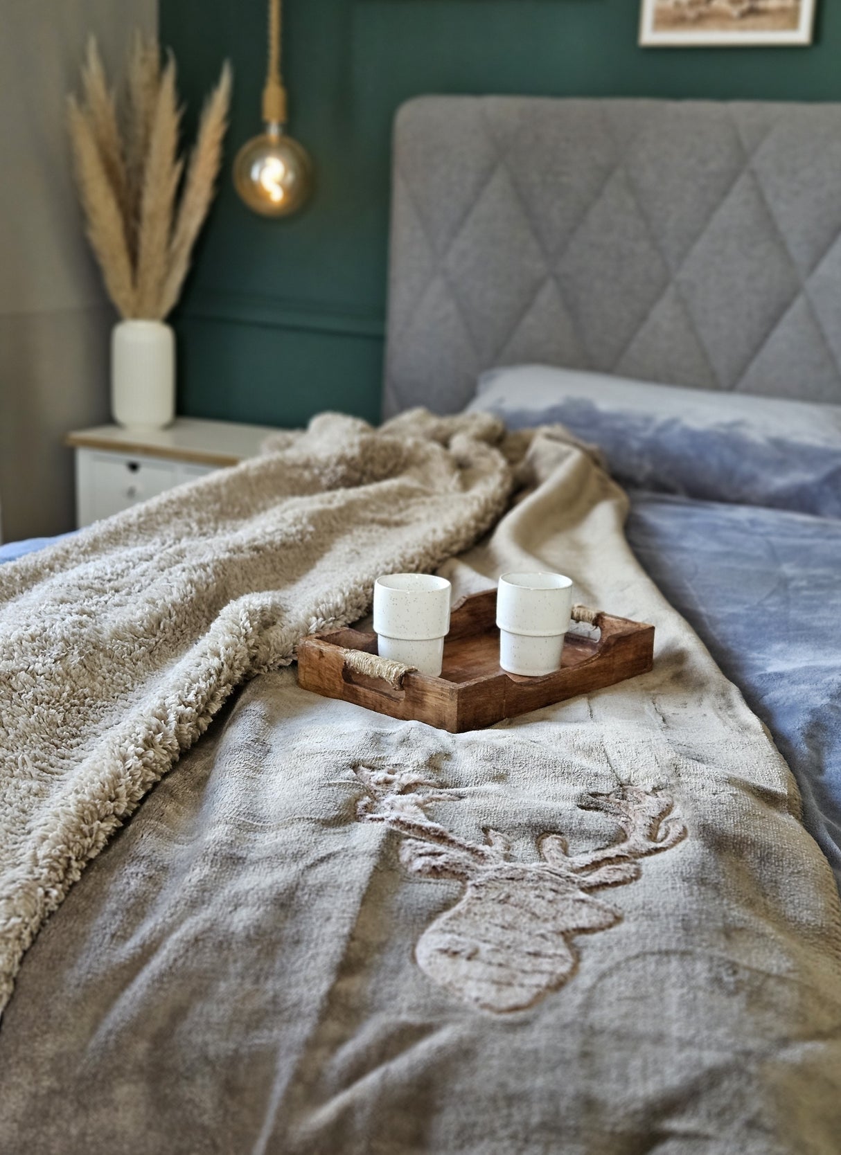 Decke Kuscheldecke Tagesdecke Wohndecke Hirsch Winter 150x200 kuschelig weich