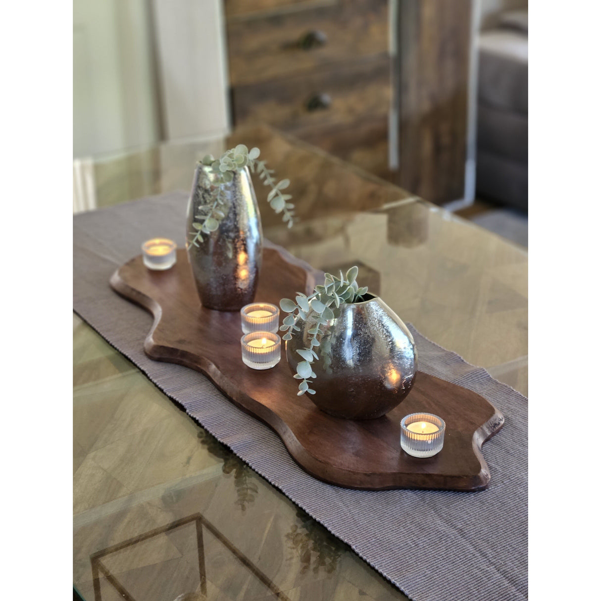 Schneidebrett XXL Mangoholz Servierbrett Platte Holzbrett Lang 80cm B-WARE