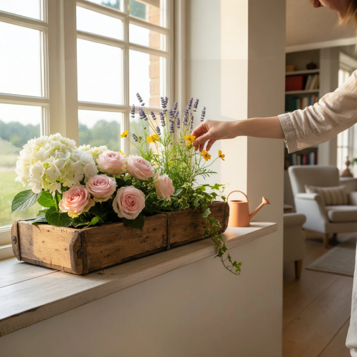 Ziegelkasten Ziegelform Miamonda Dekoration mit Blumen