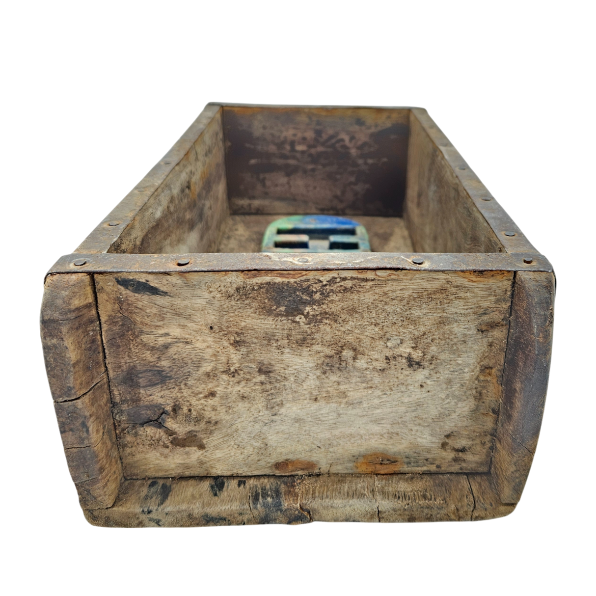 Holzkiste Ziegelform Ziegelsteinform Kiste recyceltes Holz Kasten 31 cm Original rustikal