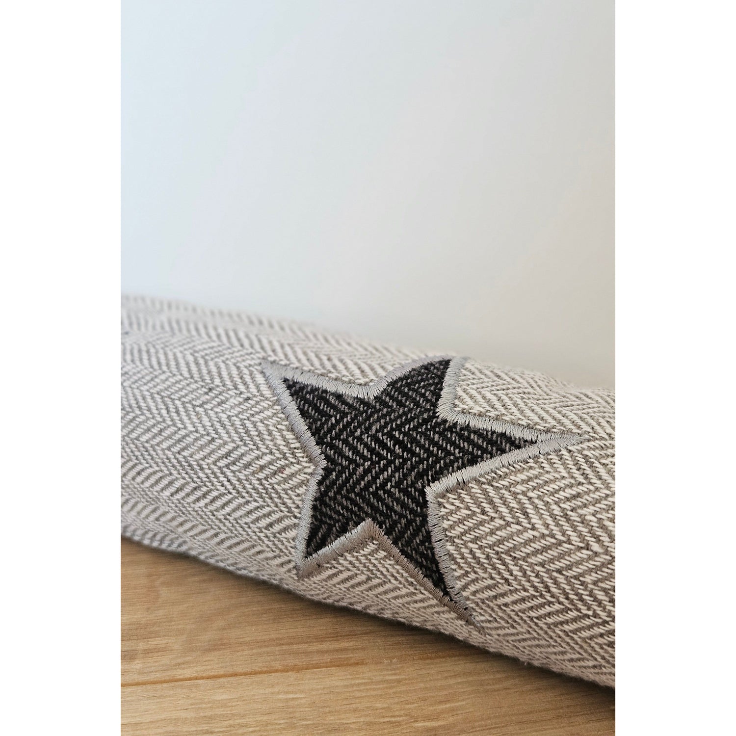 Zugluftstopper Windstopper Türdichtung Türvorleger Stern grau 90x10 cm