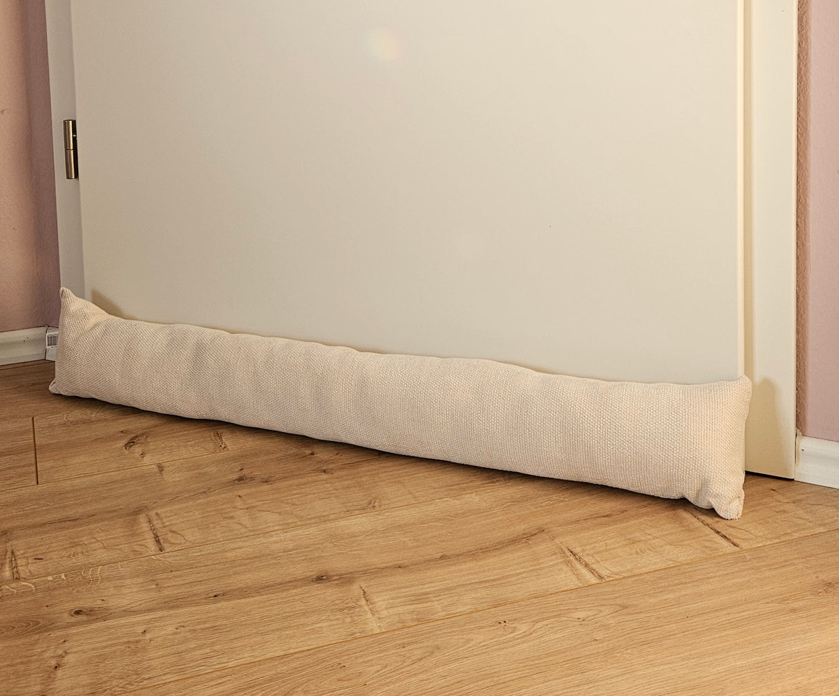 Zugluftstopper Türdichtung Türwindstopper Türen und Fenster Stoff grau creme beige 90 cm