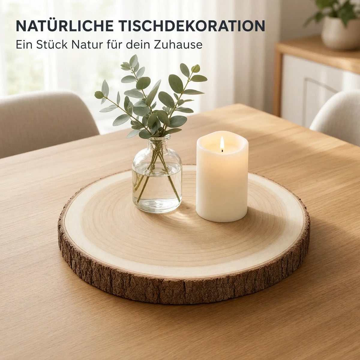Baumscheibe aus Naturholz – Dekobrett mit Rinde ca. 25–32 cm - Baumscheibe