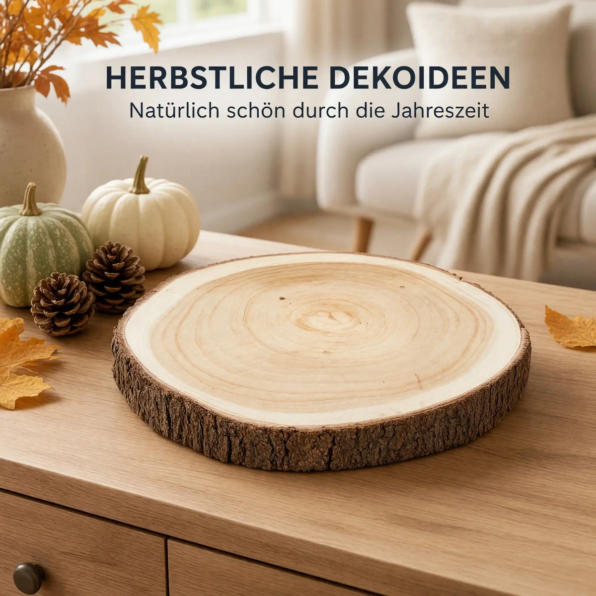 Baumscheibe aus Naturholz – Dekobrett mit Rinde ca. 25–32 cm - Baumscheibe