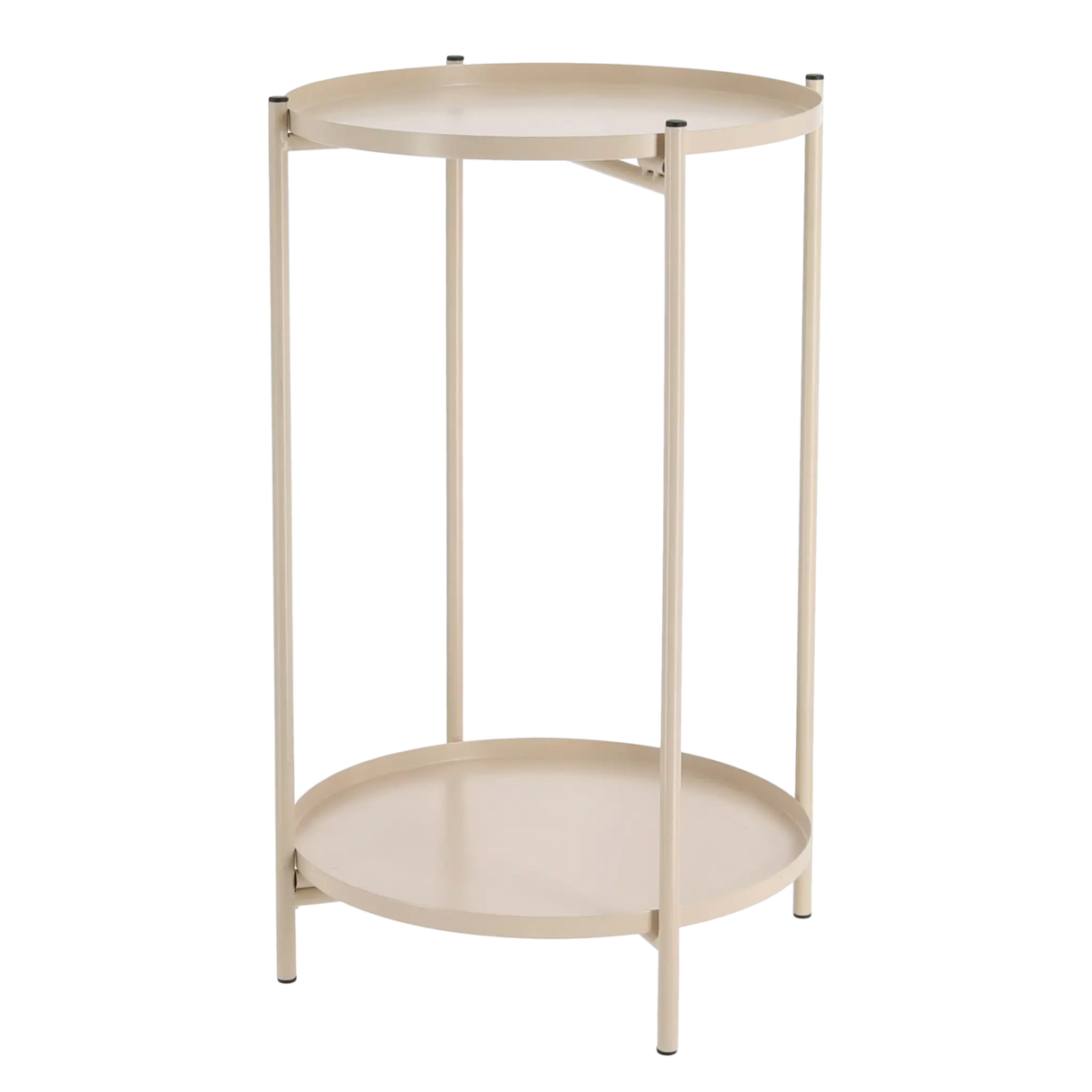 Beistelltisch rund Couchtisch Telefontisch 28x48 cm schwarz creme weiß - Beige - Beistelltisch