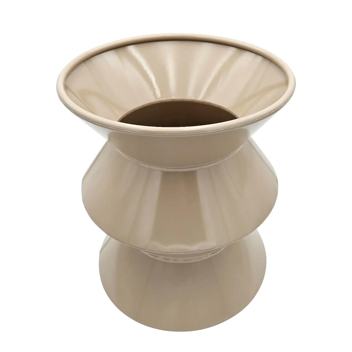 Couchtisch Beistelltisch beige 37x30 Retro Metalltisch rund kleiner Tisch B-Ware - Beistelltisch