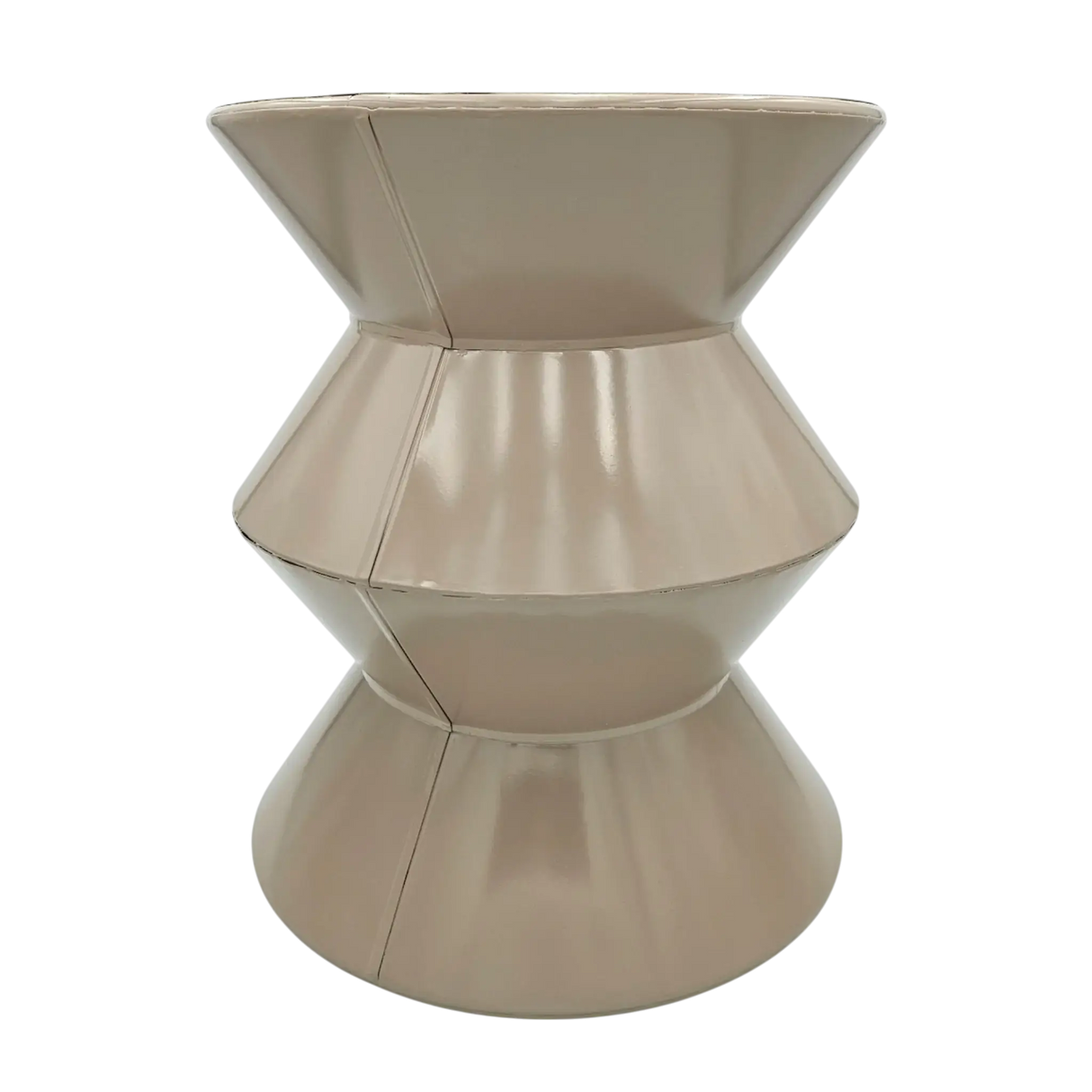 Couchtisch Beistelltisch beige 37x30 Retro Metalltisch rund kleiner Tisch B-Ware - Beistelltisch