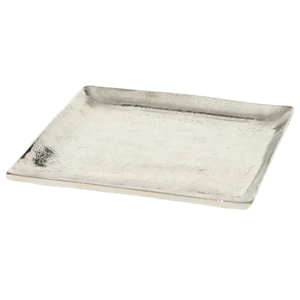 Dekoschale Dekoteller Metall Kerzentablett 20x20 cm Tablett Silber Quadratisch - Dekoteller