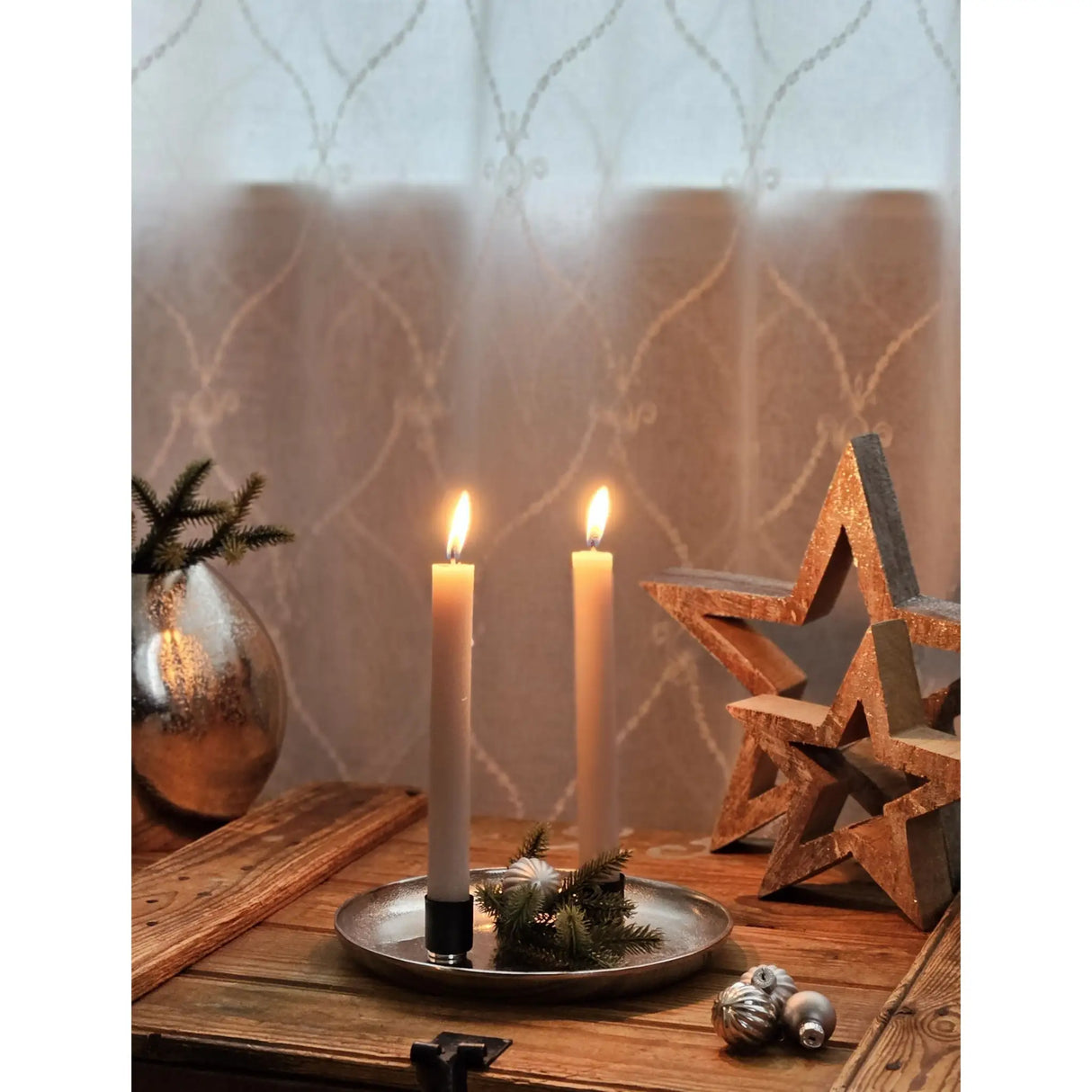 Dekoteller Silber Metall Teller Schale Dekotablett Kerzenteller Dekoschale Ø20cm - Dekoteller