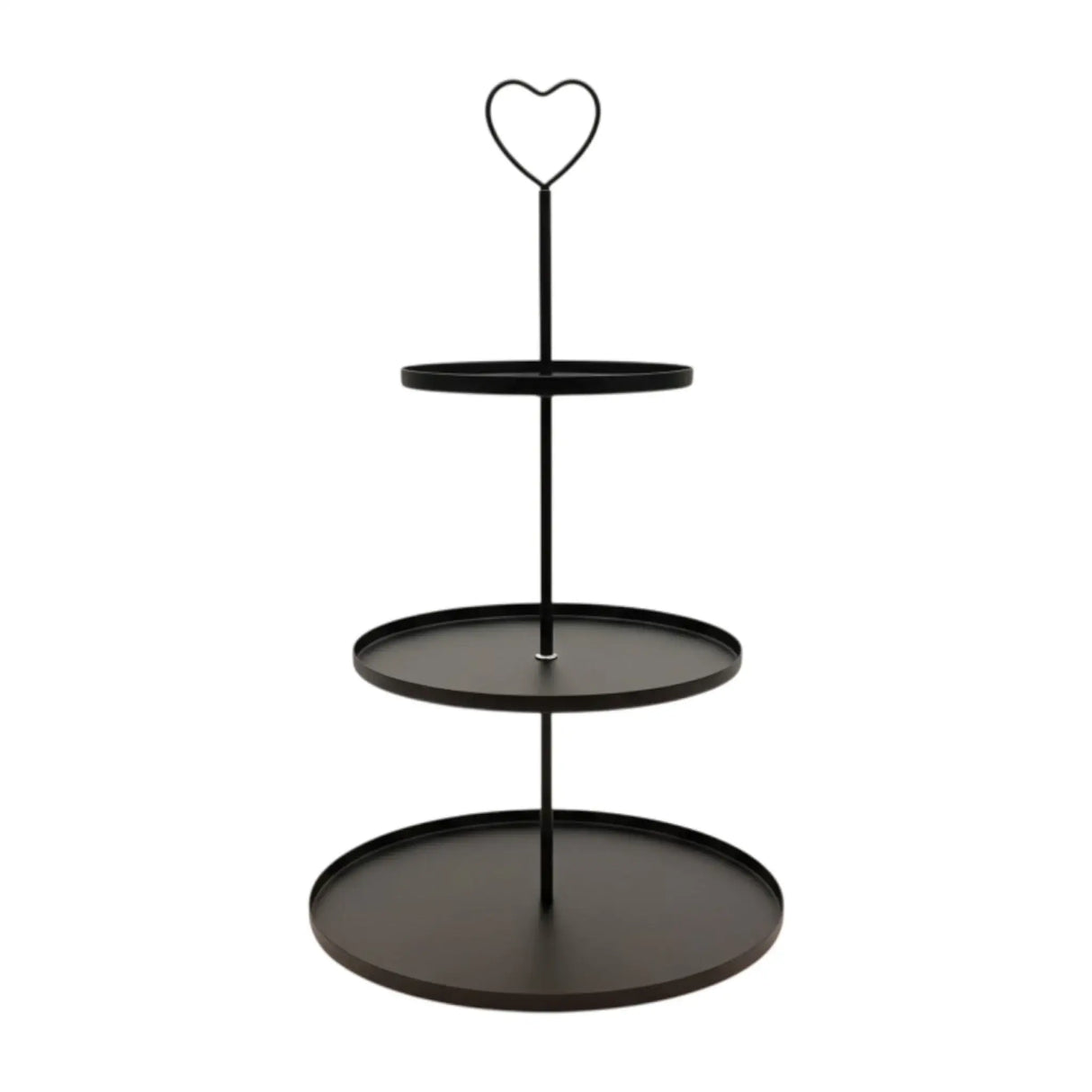 Etagere Paris schwarz 48x30 rund Metall 3 Schichten 3-Stöckig Vintage Muffin Herz - Etagere