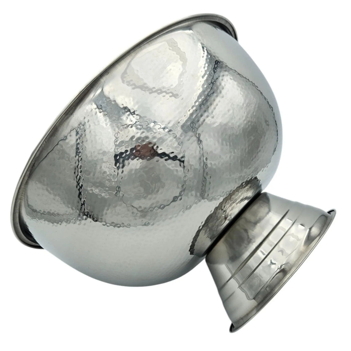 Flaschenkühler Schale rund Edelstahl Champagnerschale Hammerschlag Sektkühler - Sektkühler