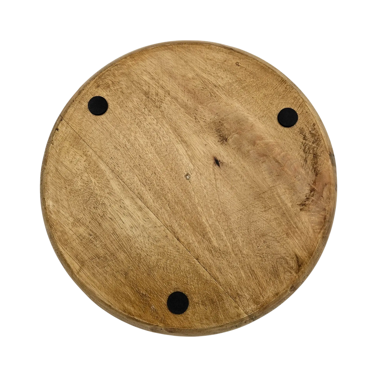 Holzteller Deko Teller Kerzenteller rund 22 o 30 cm Blattmuster braun Mangoholz dekobrett - Dekoteller